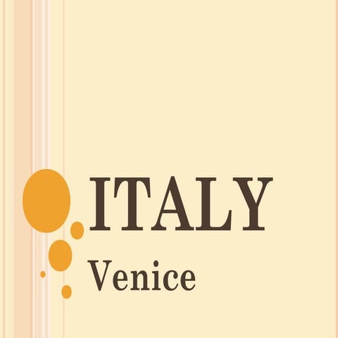 Tourism in Venice | PPTX