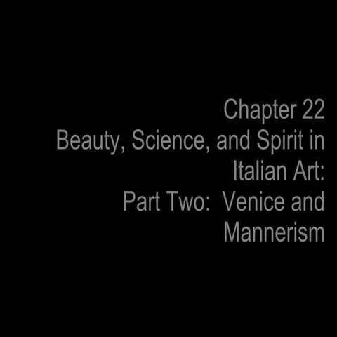 Venice and mannerism