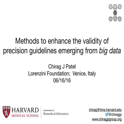 Methods to enhance the validity of precision guidelines emerging from big data