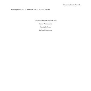  EHRs and Kaiser Permanente 