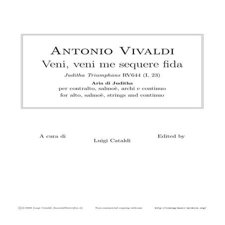Veni, veni, me sequere fida; Antonio Vivaldi