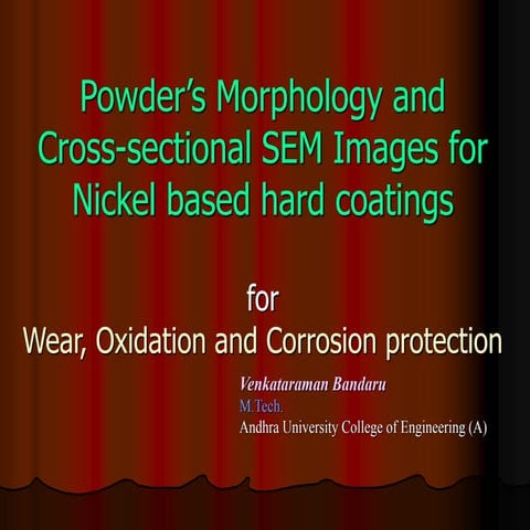 Powder’s Morphology and Cross-sectional SEM Images for Nickel based hard coat...