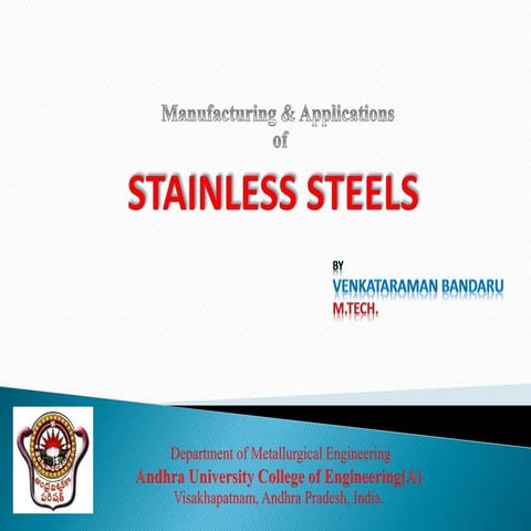 Manufacturing & Applications of Stainless Steels