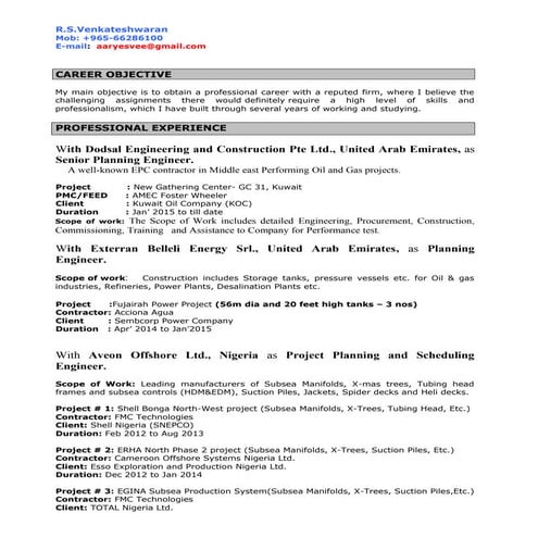 Venkatesh  planning cv 