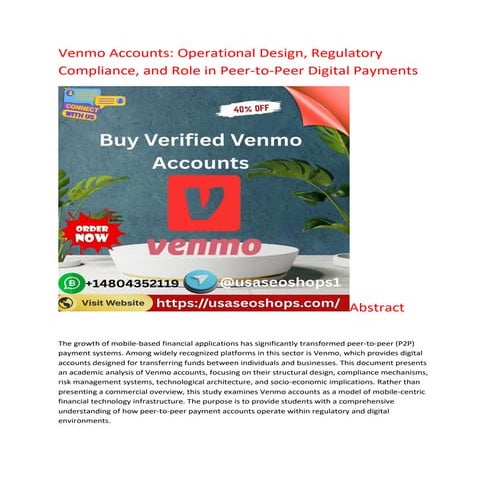 Comprehensive Guide to Purchasing Verified Venmo Accounts in the USA | PDF
