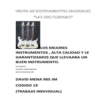 Venta de instrumentos musicales trabajo accsess