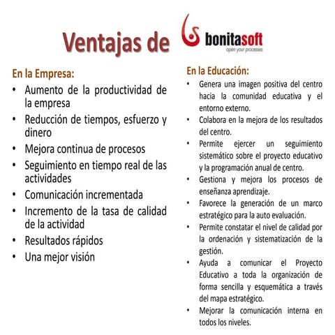 Ventajas e instalacíon de bonita soft