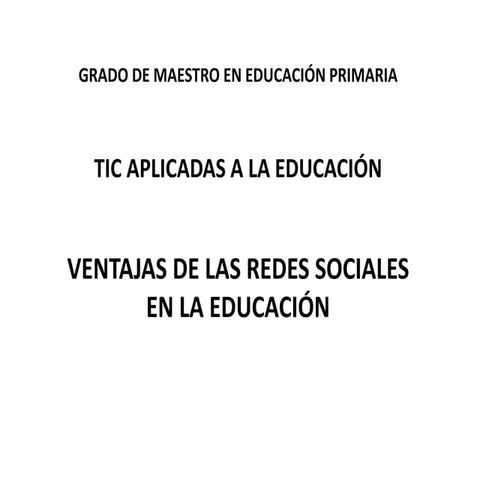 Ventajas de las redes sociales en la educación
