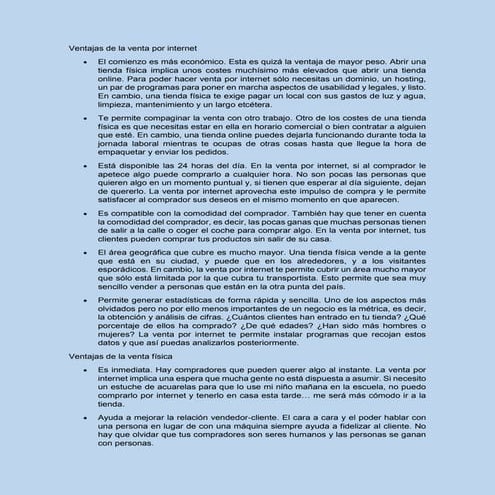 Ventajas de la venta por internet