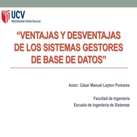 Ventajas desventajas sgbd