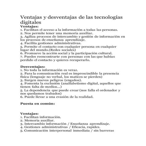 Ventajas y desventajas de las tecnologías digitales