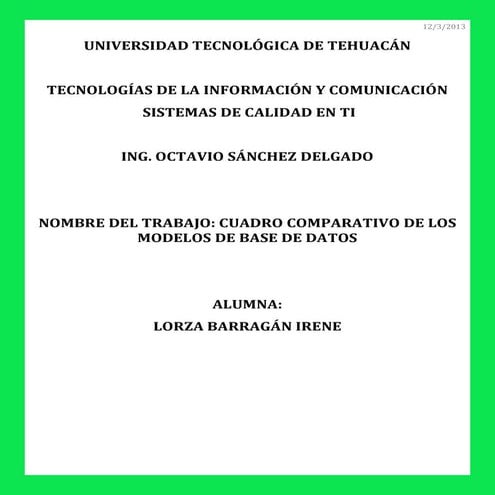 Ventajas y desventajas de los modelos de bd