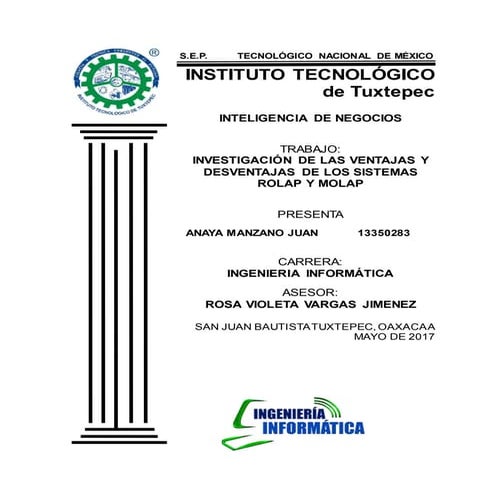 Ventajas y desventajas de los sistemas rolap y molap