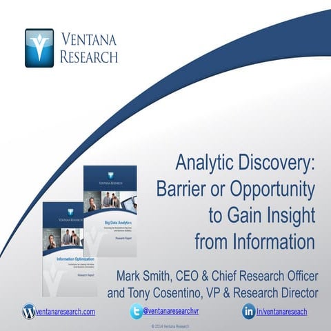  Analytic Discovery: Barrier or Opportunity to Gain Insight from Informat...
