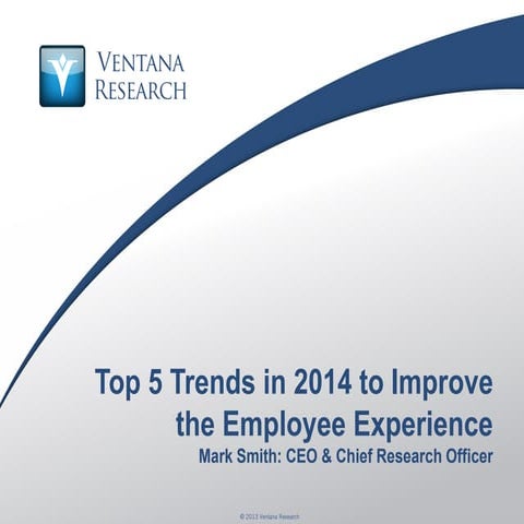 Ventana research Top Five Trends in Employee Experience