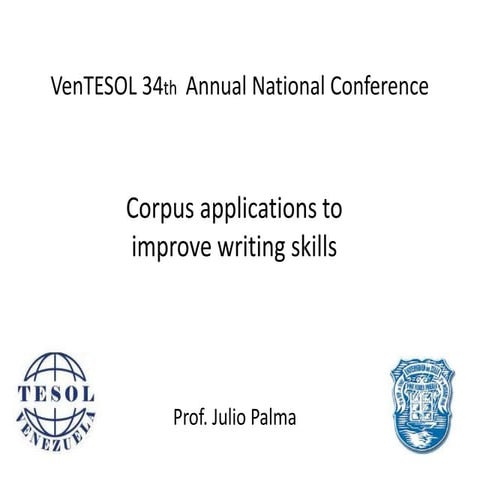 Corpus applicactions to improve writing skills