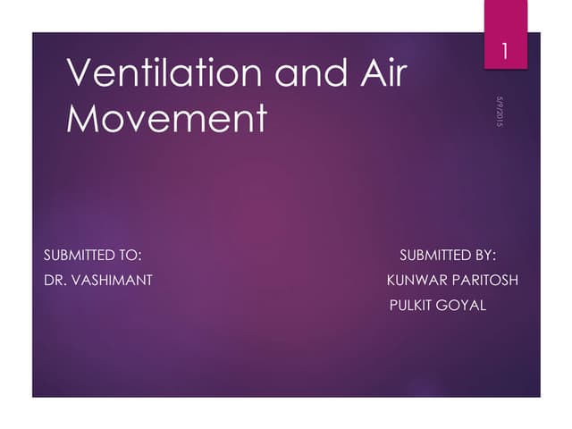 Ventilation or cooling strategies