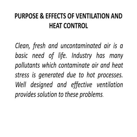 General and Industrial Ventilation_ workplace | PPTX