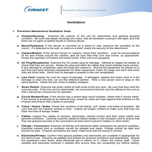 quy trình bảo dưỡng máy thở