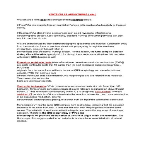 VENTRICULAR ARRHYTHMIAS ( VAs ) - Classification & Clinical Features .pdf