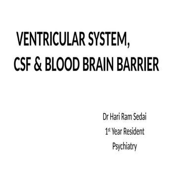 VENTRICULAR SYSTEM & BLOOD BRAIN BARRIER | PPTX