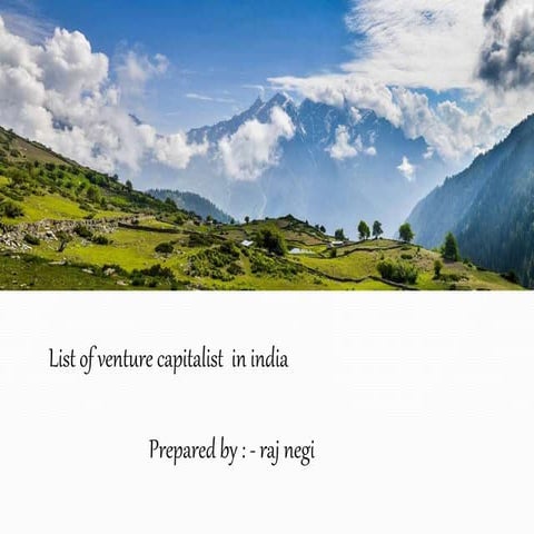 Venture capitalist in india