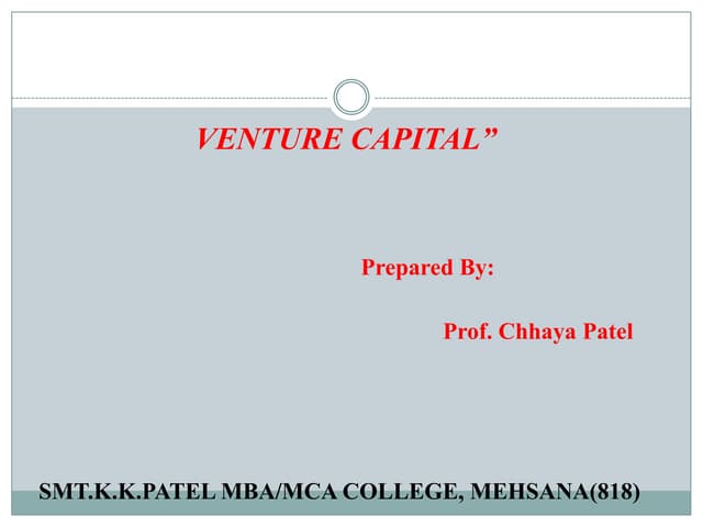Venture capital ppt