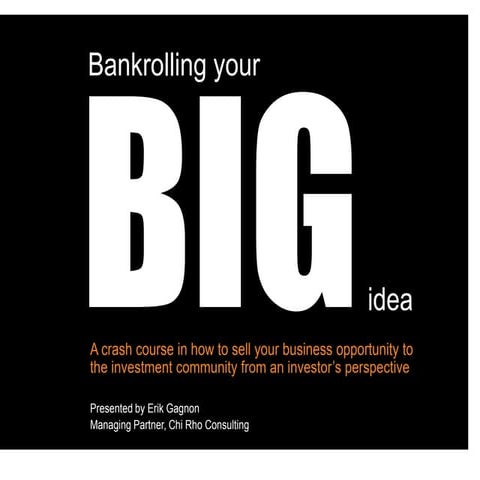  Venture Capital Strategy - Bankrolling Your Big Idea
