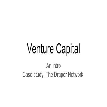 Venture capital: An intro to the Draper network