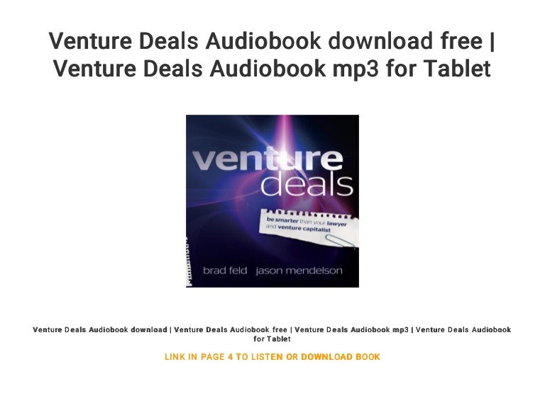 Venture Deals Audiobook Download Free Venture Deals Audiobook Mp3 F