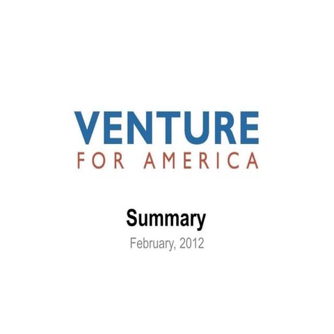Venture for America Summary