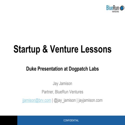 Venture talk at duke dogpatch labs juen 13 2012
