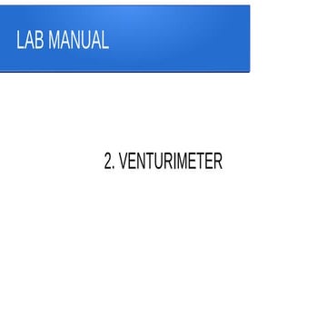 Venturimeter Lab