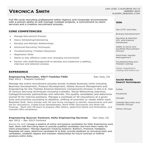 Veonica Smith resume2012