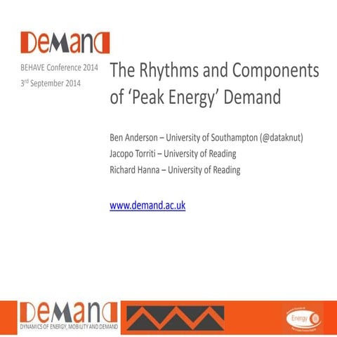 The Rhythms and Components of ‘Peak Energy’ Demand