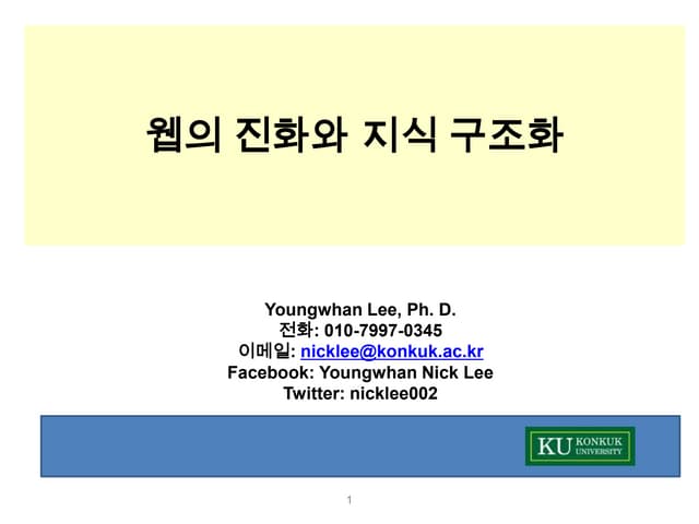 웹의 진화와 지식 구조화 Ver 1 1