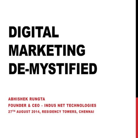 Digital Marketing Demystified