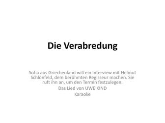 Verabredung Lied karaoke