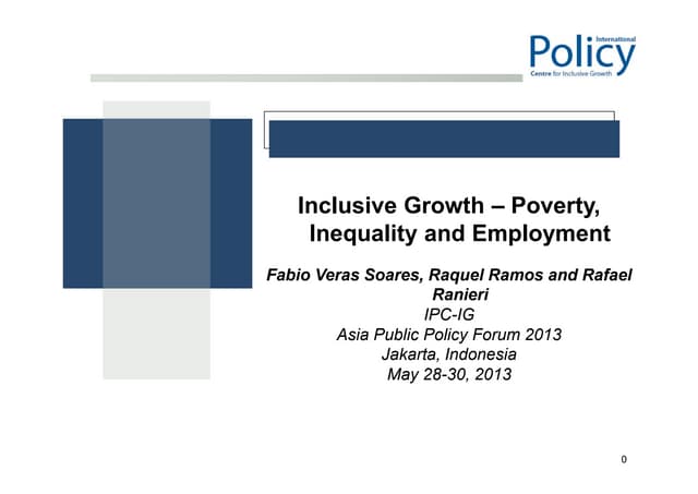 Inclusive Growth – Poverty, Inequality and Employment