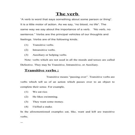 Verb notes | PDF