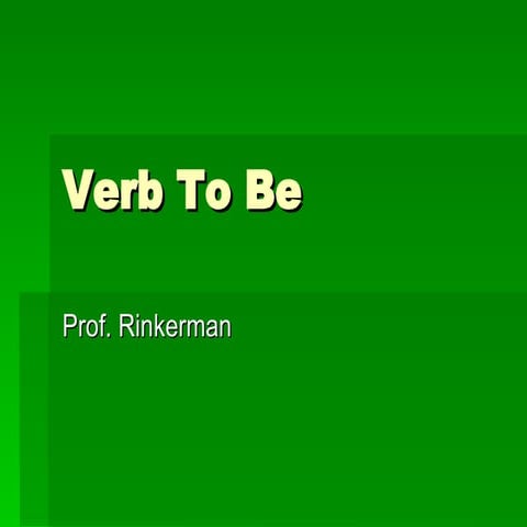 Verb To Be