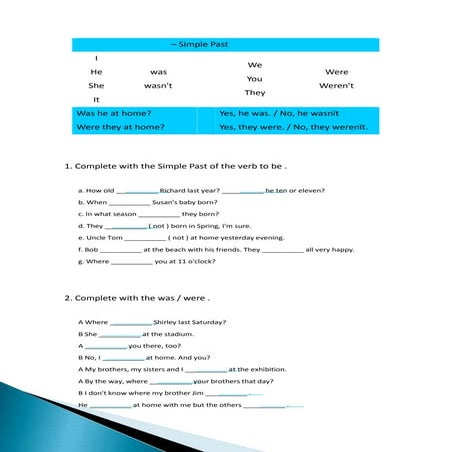 Verb to-be simple-past