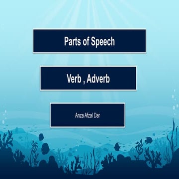 Parts of speech Verb, adverb presentation