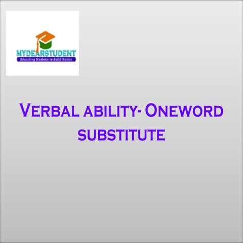 Verbalability oneword substitute