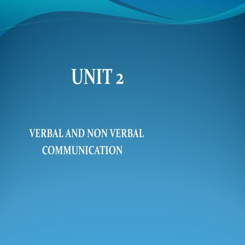 Verbal and non verbal communication