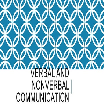 Verbal and non verbal communication