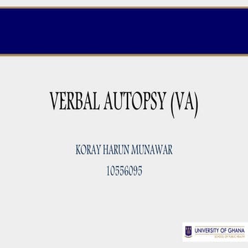 Verbal autopsy (va)