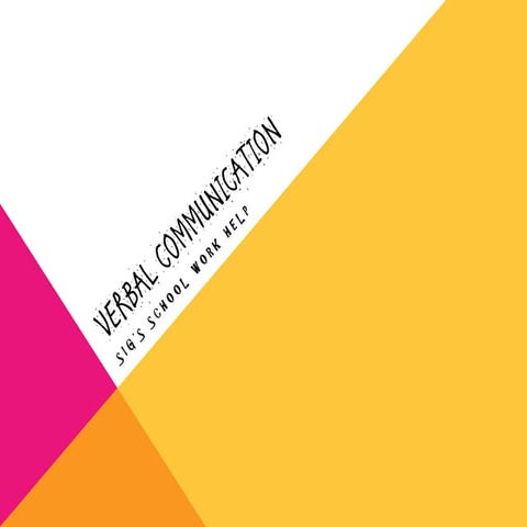 Verbal communication