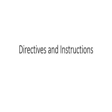 directives and instructions