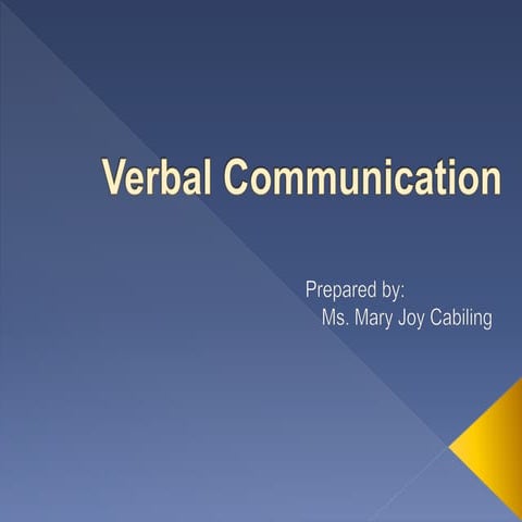 Verbal communication | PPT
